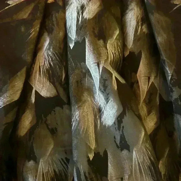 WHBM Strapless Jacquard Feather Print Fit Flare Dress Size 00 Party Special Occ - Picture 9 of 13